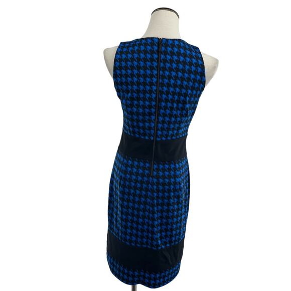 Michael Michael Kors Panzano Band Amalfi Blue Houndstooth Dress 8 - Picture 7 of 10